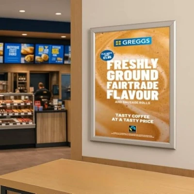 Image of Displaysense Pack of 10 A1 Silver Poster Snap Frame 25mm Mitred With Wall Fixings.