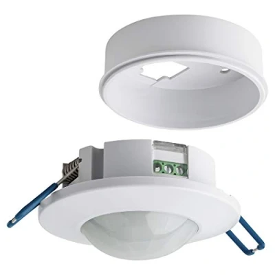 Image of SEBSON PIR Sensor Ceiling Indoor 360, Surface or Flush mounted, Recessed Infrared Motion Detector, LED light suitable, Range max. 8m /360, 1200/600W, IP20
