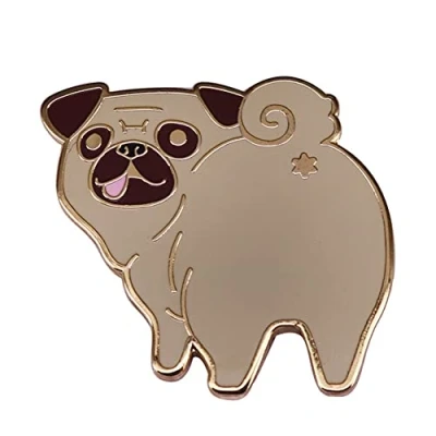 Image of Funny Dog Enamel Pin Cartoon Pug Corgi Dogs Brooch Metal Badges Lapel Brooches Jackets Fashion Jewelry Accessories Cute Gifts for Friends