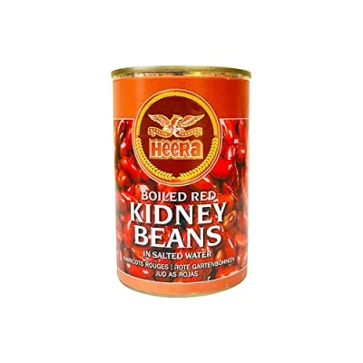 Image of Heera Red Kidney Beans Tin 400G Precooked Healthy Nutritious Ready to Eat Food Indian Origin