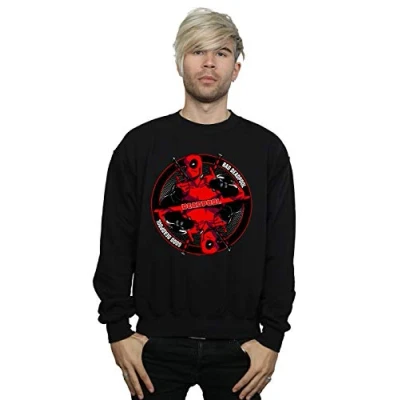 Image of Marvel Men&#039;s Deadpool Good Bad Sweatshirt Black Small