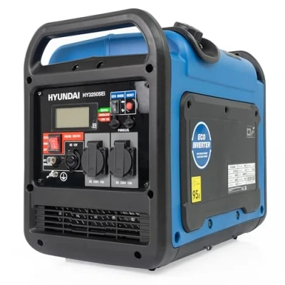 Image of Hyundai 3200W / 3.2kW Petrol Inverter Generator, Pure Sine Wave Output, Lightweight, Quiet with Electric Start, 3 Year Warranty