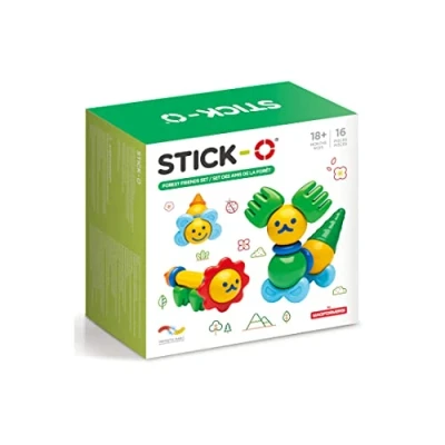 Image of Stick O Forest Friends 16 piece Magnetic Building Blocks Toy. Preschool STEM Learning Made By Magformers For Younger Children. Chunky Design.