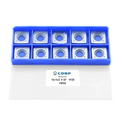 Image of CDBP 15mm Square with 4&quot;Radius Carbide Inserts Cutters Replacement for Woodworking Fits SpiralHelical Planer Cutter Head Lathe Turning Tools, 10pcs