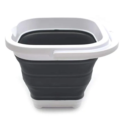 Image of SAMMART 5L Collapsible Rectangular Handy Basket/Bucket (5L rectangular, Black)