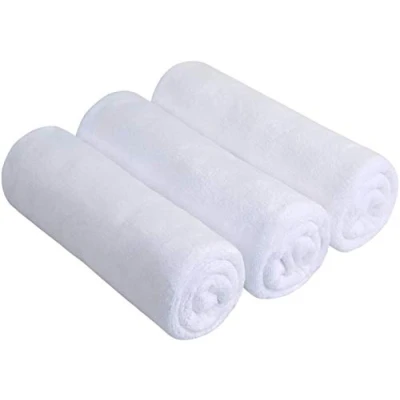 Image of BW&amp;HM Microfibre Gym Towels Fast Drying Ultra Soft Super Absorbent Sports Sweat Workout for Women and Men 3 Pack 40cm x 80cm (White)