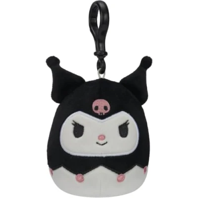Image of Squishmallows Official Jazwares 3.5 Inch Bag Clip Sanrio Hello Kitty Friends Squad (Kuromi)
