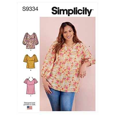 Image of SIMPLICITY SS9334BB Misses/Plus Size TOP/Vest, White, BB (20W 22W 24W 26W 28W)