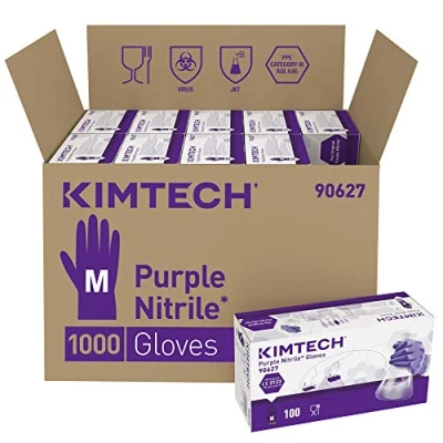 Image of Kimtech Purple Nitrile Ambidextrous Gloves 90627 Purple, M, 10x100 (1,000 gloves)