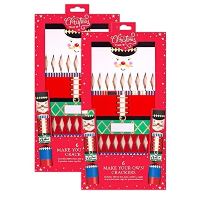 Image of 12 x Make Your Own Christmas Crackers Nutcracker DIY Kit Children Kids Empty