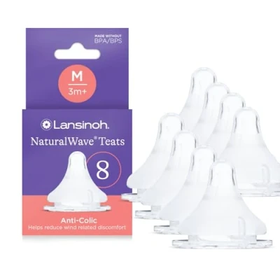 Image of Lansinoh NaturalWave Medium Flow Teats (Pack of 8)