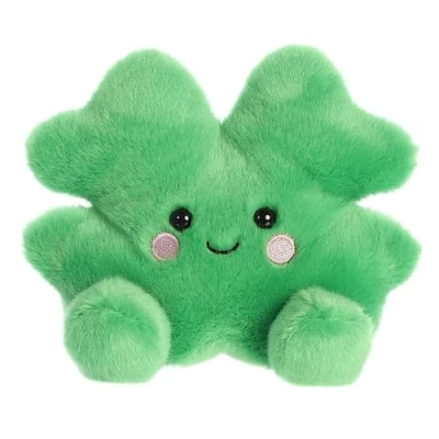 Image of Aurora Adorable Palm Pals Chance Clover Stuffed Animal Pocket Sized Play Collectable Fun Green 5 Inches