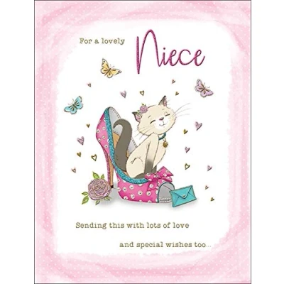 Image of Piccadilly Greetings Birthday Card Niece 8 x 6 inches