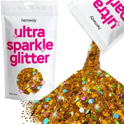 Image of Glitter Multi Size Copper Holographic Ultra Sparkle Sequins Nail Face Festival Christmas Halloween Makeup Chunky Fine 100g / 3.5oz