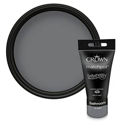 Image of Crown Easyclean Bathroom Emulsion, Tin Bath 40ml Sample