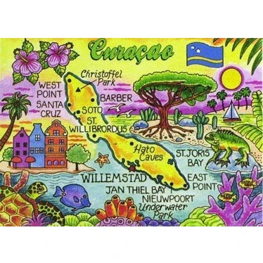 Image of World By Shotglass Curacao Caribbean Fridge Collector&#039;s Souvenir Magnet 2.5&quot; X 3.5&quot;