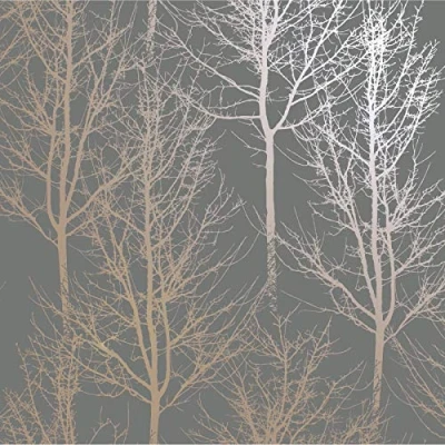 Image of Rhea Trees 90761 Indulgence Wallpaper Dark Grey Rose Gold 10.05 m x 0.53