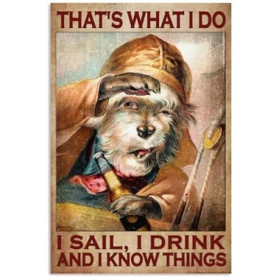 Image of That What I Do Sail Drink And Know Things Wall Decor Kitchen Poster Metal Sign 8X12 Inches