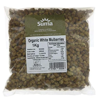 Image of SUMA BAGGED DOWN Organic Mulberries White 1 kg (UK)