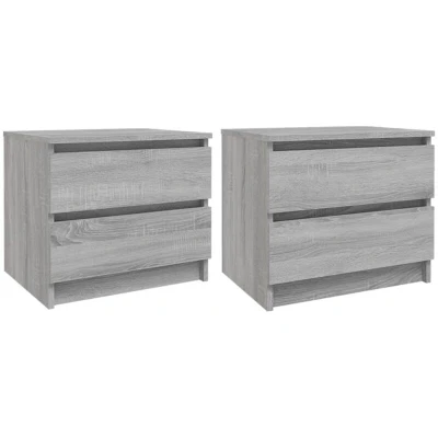 Image of vidaXL Bed Cabinets 2 pcs Grey Sonoma 50x39x43.5 cm Engineered Wood