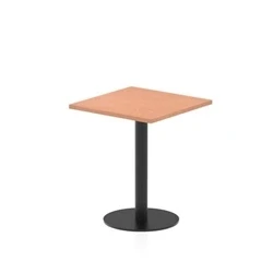 Image of Italia 600mm Poseur Square Table Beech Top 720mm High Black Leg