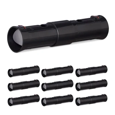 Image of Relaxdays Mole Trap, Set of 10, Humane, Catch &amp; Release, 2 Control Openings, Adjustable, Outdoor, Animal Friendly, Black, 27 x 6 cm