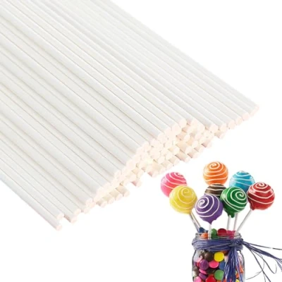 Image of LABUYI 50Pcs Cake Pop Sticks,Cake Kit Tools,Cake Topper Sticks,Lolly Sticks Paper Rods,Lollipop for Pops,for Making Lollipops,Candies,Chocolates,Cookies and Dessert,15cm*3.5mm