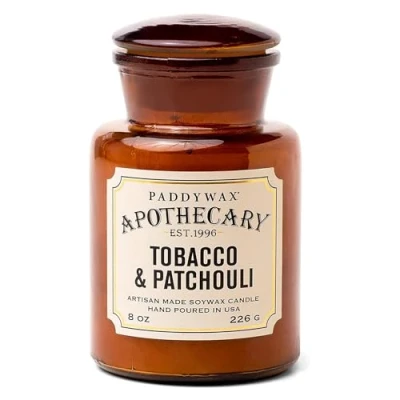Image of Paddywax Candles Apothecary Collection Jar Candle, 8 Ounce, Tobacco and Patchouli