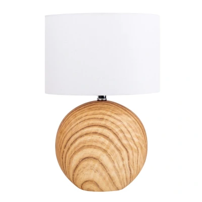 Image of Woody Table Lamp with Round Shade Nature 1xE14