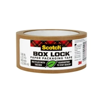 Image of Scotch® Box Lock Paper Packaging Tape, 1.88&quot; x 25 Yd., Pack Of 8 Rolls
