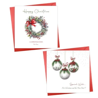Image of Papa Prints® Xmas Cards Pack of 12 (145 x 150 mm) Multipack Christmas with Envelopes 2024