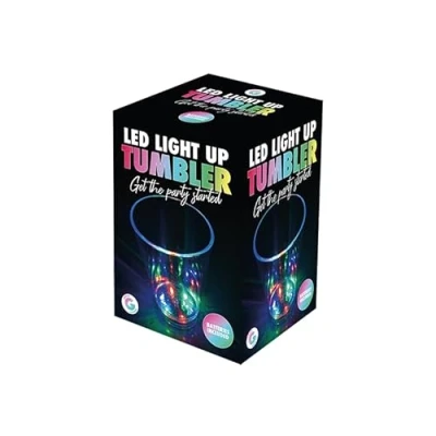 Image of Inevitable LED Light Up Tumbler, Multi Coloured LEDs, 3 Settings, 13cm x 8.5cm 8cm, Battery Operated