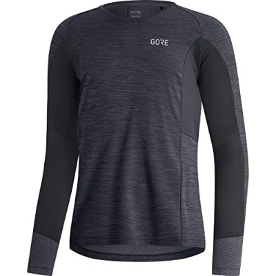 Image of GORE WEAR Men&#039;s Long Sleeved Energetic Running Shirt, Black, M