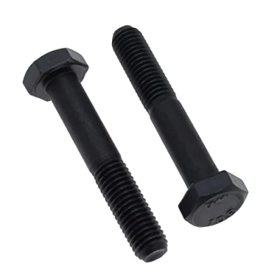 Image of Hexagon Head Bolts With Shank M14X100 (Pack of 2) Bolt Not Full Thread Class 10.9 High Tensile Alloy Steel Black Mechanical Hex Screws Certified Standard DIN931 (14mm x 100mm)
