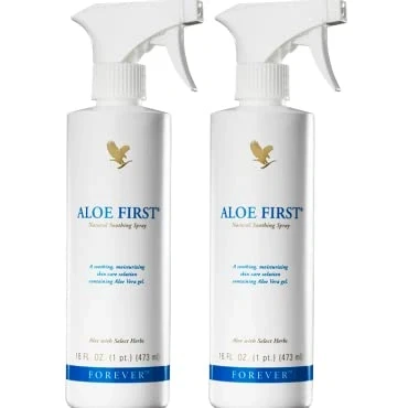 Image of Forever Living Products Aloe First, 473ml, Skin soothing formua, 80% pure inner leaf Vera, Gluten Free, Vegetarian friendly (Bundle of 2)