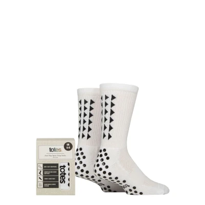 Image of Totes 2 Pair Gripper Sports Socks White 9 11 UK