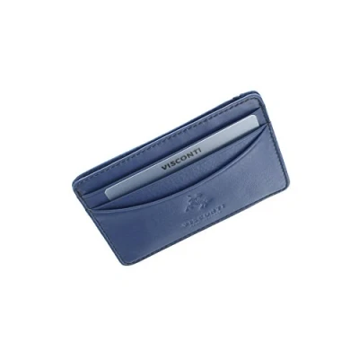 Image of Visconti Slim Collection RAZOR Leather Credit Card Holder VSL25 Cobalt