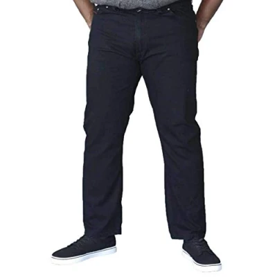 Image of Mens Duke London Kingsize Relaxed Fit Stretch Jeans With Elasticated Waist Black 48 Regular