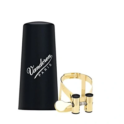 Image of Vandoren LC51GP M/O Bb Clarinet Ligature with Plastic Cap, Gold
