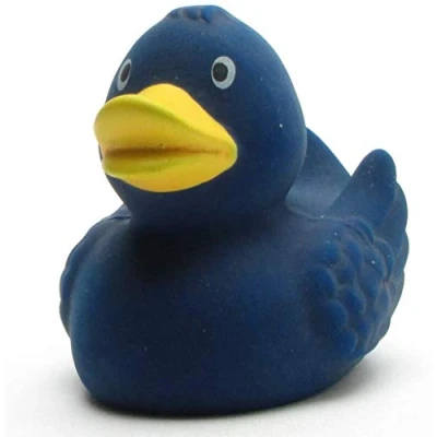 Image of Duckshop Rubber Duck, Natural Rubber, Blue, Length: 7.5 cm