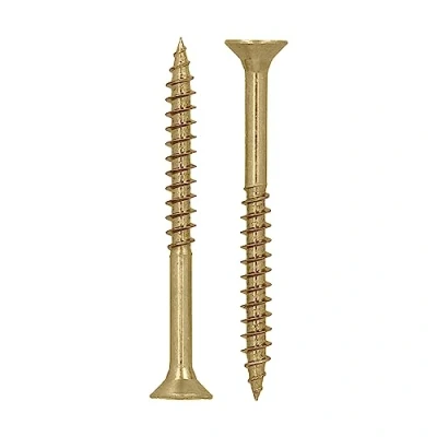 Image of HELPMATE Universal Screws Countersunk Head 4.5 x 50 Yellow Passivated Pack of 300 Wood with T Drive and Partial Thread Chipboard for Indoor Protected Outdoor Use