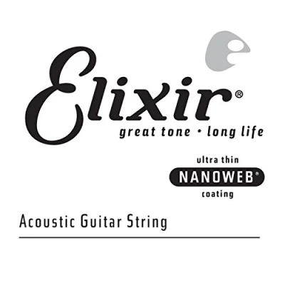 Image of Elixir Strings Acoustic Phosphor Bronze Guitar String NANOWEB Coating, .053
