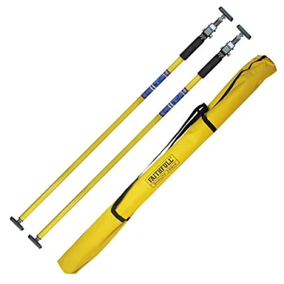 Image of Faithfull FAIPROP1600 Telescopic Drywall Support Props (2 Pack) 1.6 m 2.9 (5.2 ft 9.6 ft) with Carry Case