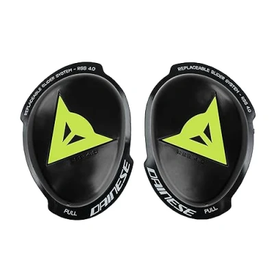 Image of Dainese Knee Slider Rss 4.0 Full Kit, Protector for Motorcycles, Men and Women, Black/Fluo Yellow