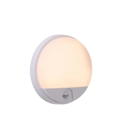 Image of LUCIDE HUPS IR IP54 Outdoor Integrated LED White Wall Light, Decorative Garden Patio Porch Light Fixture 1x10W L 21cm