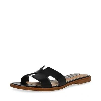 Image of Steve Madden Women&#039;s Hadyn Sandal, Black Leather, 4 UK
