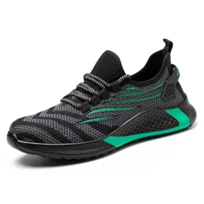 Image of Safety Shoes Trainers Mens Women Lightweight Breathable Work Steel Toe Cap Green