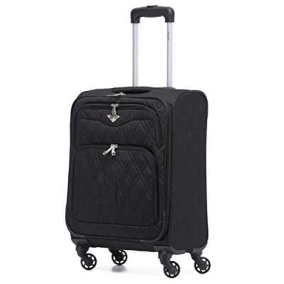Image of Flight Knight Lightweight 4 Wheel 800D Soft Case Quilted Suitcase Cabin Carry On Hand Luggage Ryanir Maximium prioirty Approved