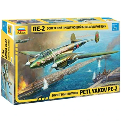 Image of Zvezda 7283 500787283 1:72 PetlyakovPe 2 Soviet Fighter/Bomber Plastic Construction Kit Model Assembly for Beginners Detailed, Unpainted