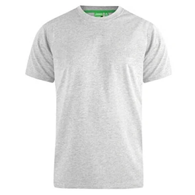 Image of D555 Duke Mens Kingsize Crew Neck Plain Cotton T Shirt Ribbed Light Grey 4XL (Flyers 81)